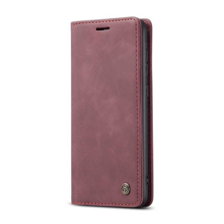 CASEME CASEME Samsung Galaxy S21 FE Fodral Retro Flip Läder Vinröd