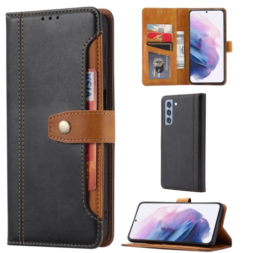  Samsung Galaxy S21 FE Fodral Premium Med Frontficka Svart