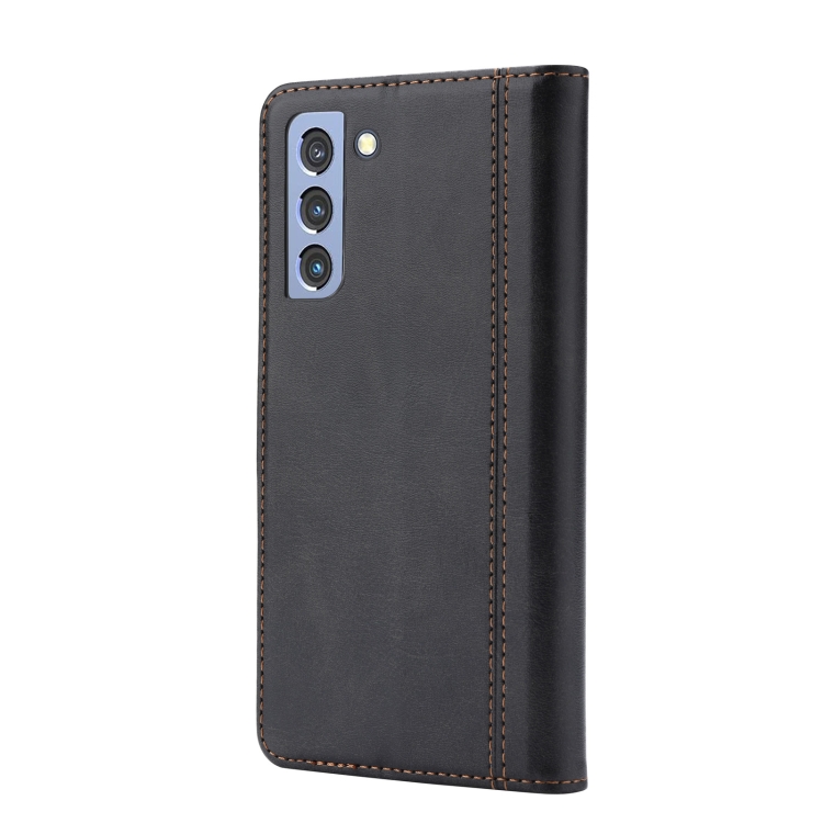  Samsung Galaxy S21 FE Fodral Premium Med Frontficka Svart