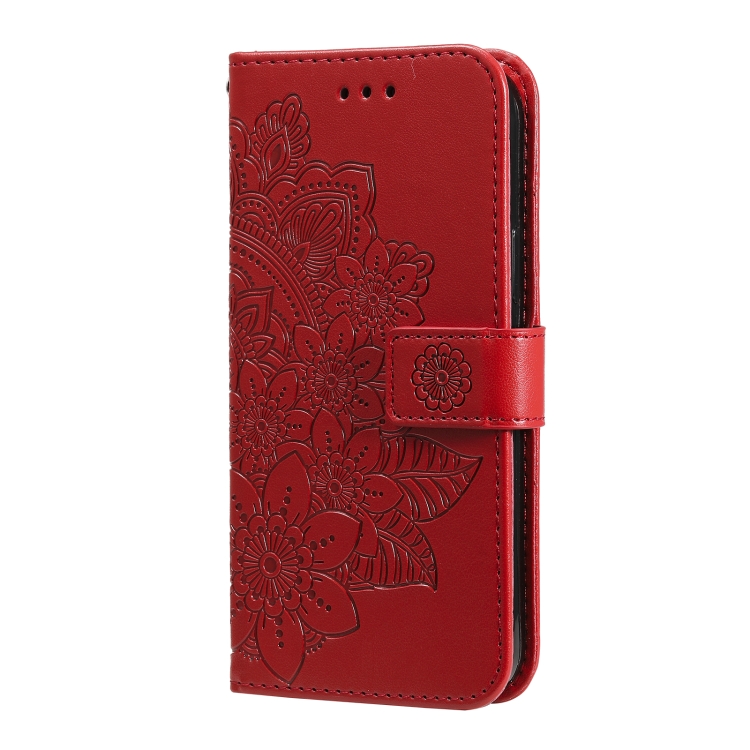  Samsung Galaxy S21 FE Fodral Mandala Läder Röd