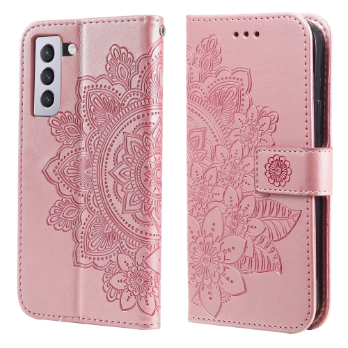  Samsung Galaxy S21 FE Fodral Mandala Läder Roséguld
