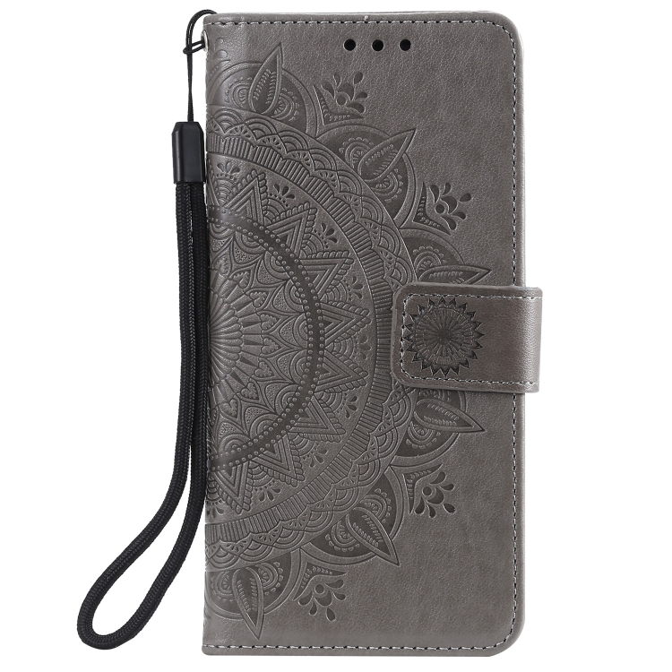  Samsung Galaxy S21 FE Fodral Mandala Läder Grå