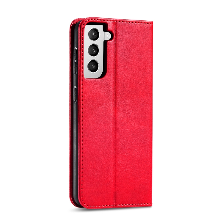  Samsung Galaxy S21 FE Fodral Flip Läder Röd