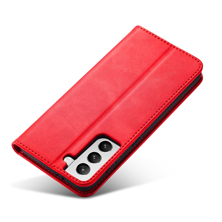  Samsung Galaxy S21 FE Fodral Flip Läder Röd