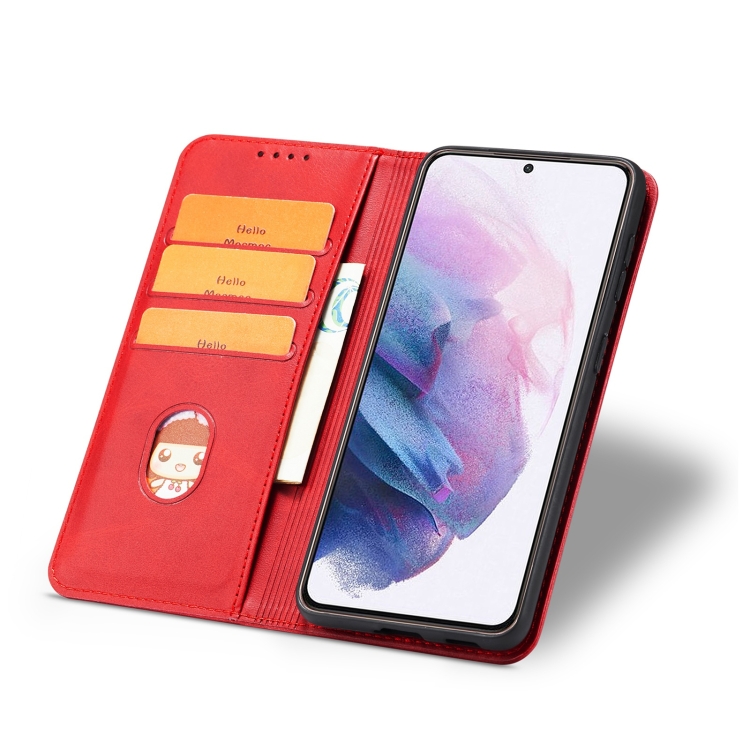  Samsung Galaxy S21 FE Fodral Flip Läder Röd
