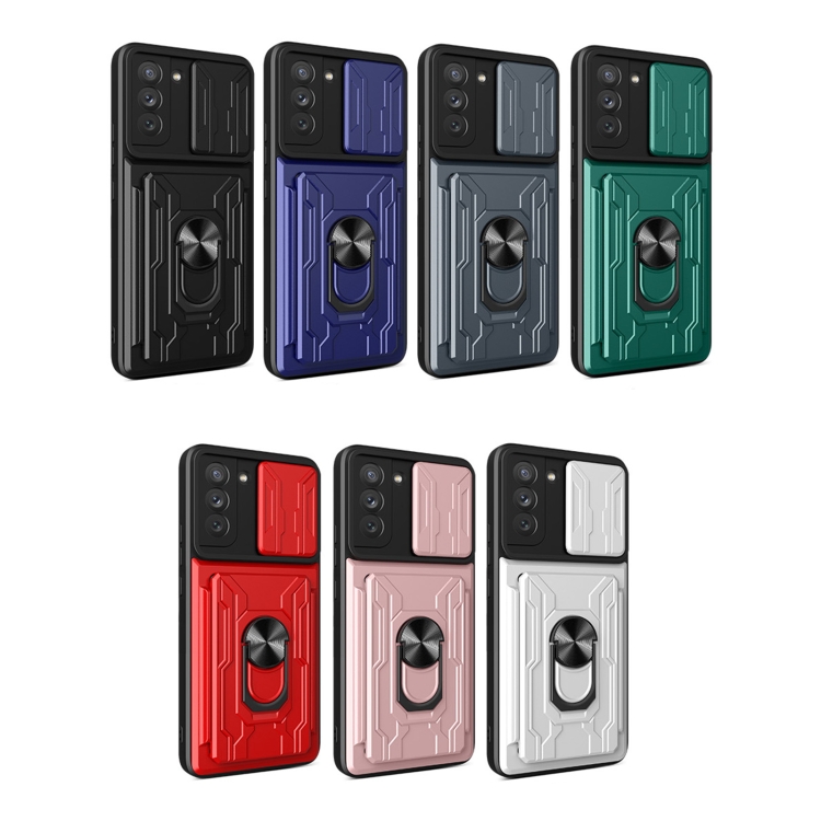  Samsung Galaxy S21 FE Skal Camshield Hybrid Ring Röd