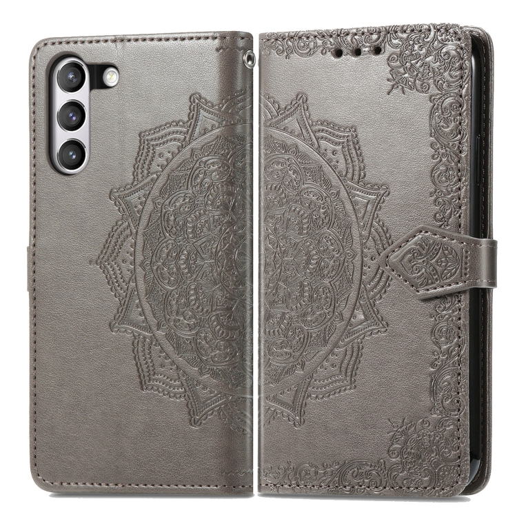 Samsung Galaxy S21 FE Fodral Mandala Flower Grå