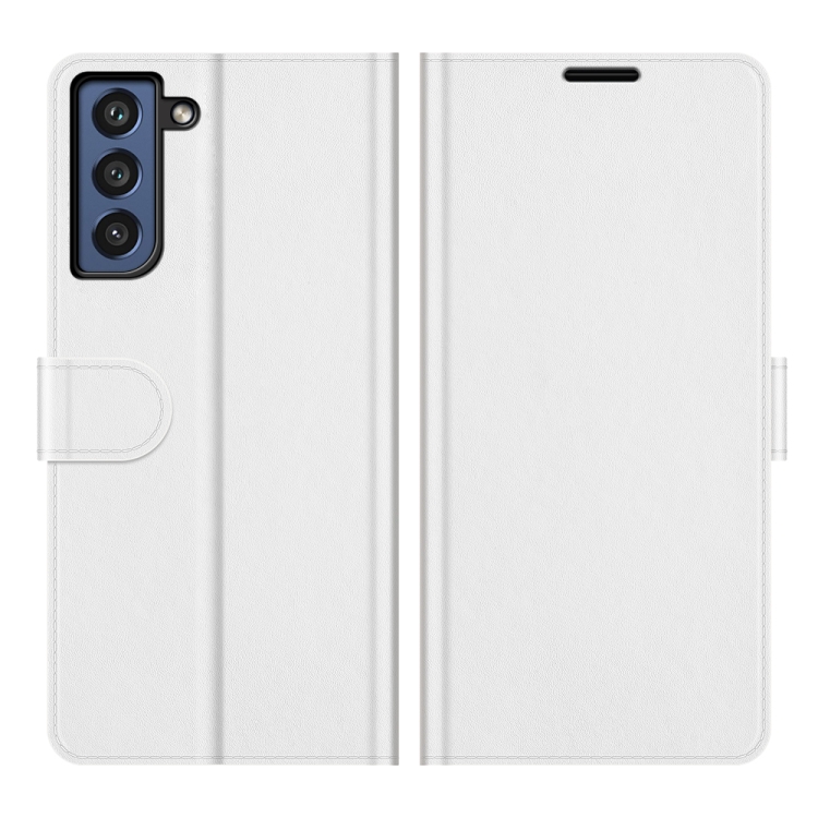  Samsung Galaxy S21 FE Fodral Solid Läder Vit