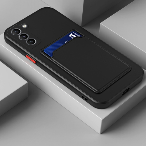  Samsung Galaxy S21 FE Skal Skin Touch Med Kortfack Svart