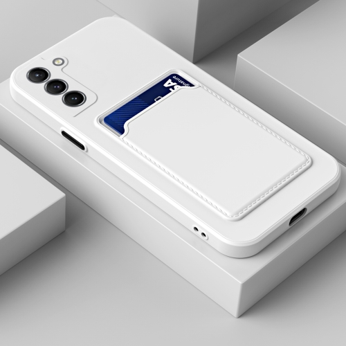  Samsung Galaxy S21 FE Skal Skin Touch Med Kortfack Vit
