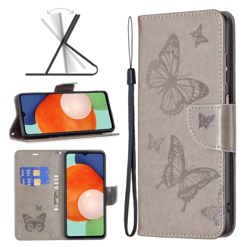  Samsung Galaxy A13 4G Fodral Butterfly Tryck Grå