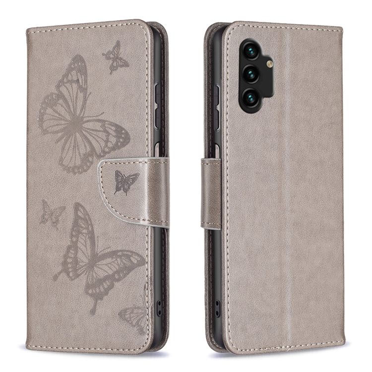  Samsung Galaxy A13 4G Fodral Butterfly Tryck Grå