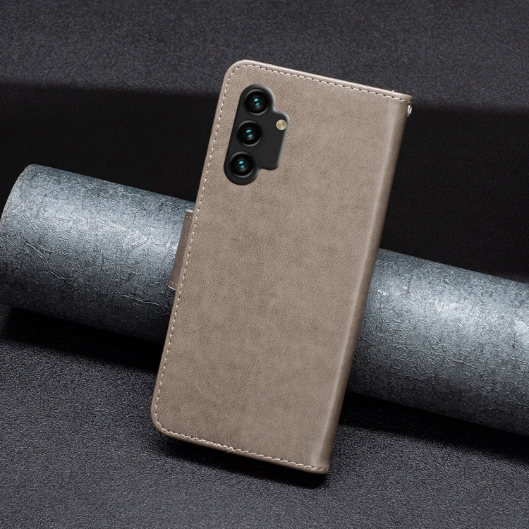  Samsung Galaxy A13 4G Fodral Butterfly Tryck Grå