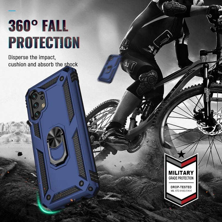  Samsung Galaxy A13 4G Skal Shockproof Ring Armor Blå