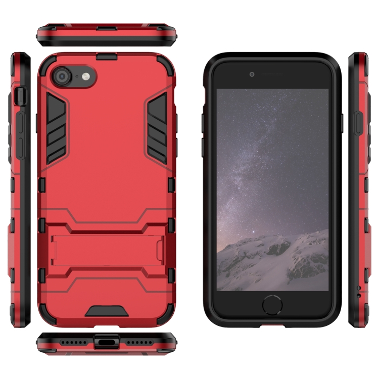  iPhone 7/8/SE Skal Hybrid Armor Kickstand Röd