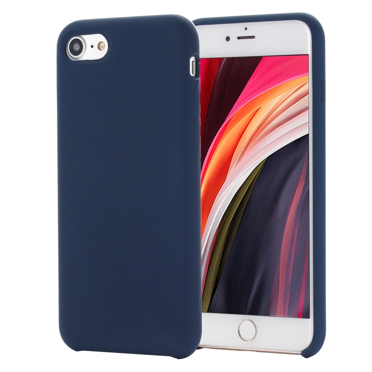  iPhone 7/8/SE Skal Liquid Silikon Mörk Blå