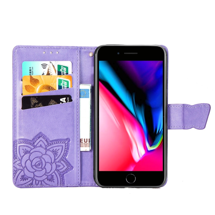 iPhone 7/8/SE Fodral Fjäril Tryck Ljus Lila