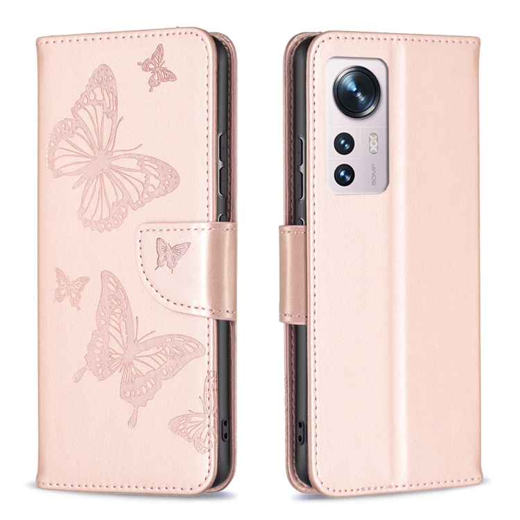  Xiaomi 12 Fodral Tryck Butterfly Roséguld