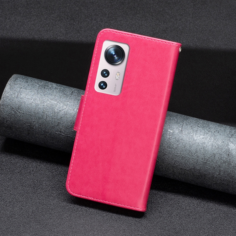  Xiaomi 12 Fodral Tryck Butterfly Rosa
