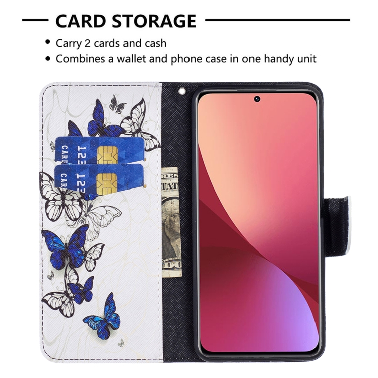 Xiaomi 12 Fodral Med Tryck Blå Fjärilar