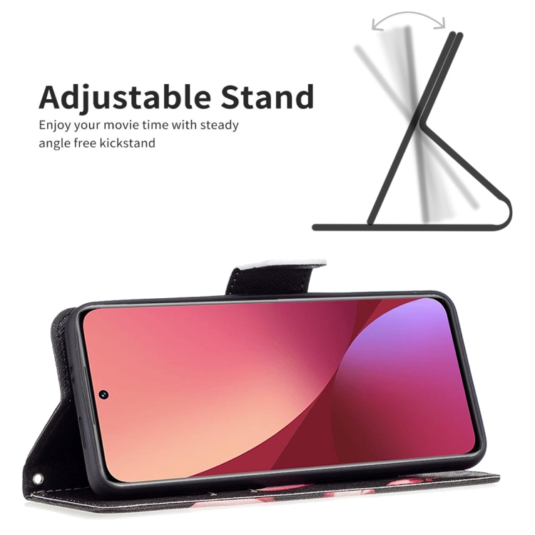  Xiaomi 12 Fodral Med Tryck Rosa Blomma