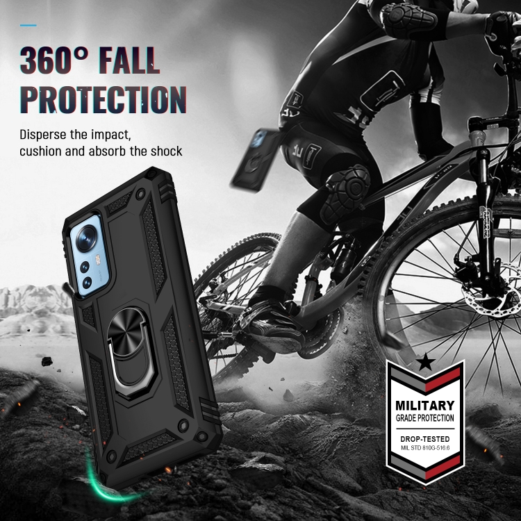  Xiaomi 12 Skal Shockproof Ring Svart