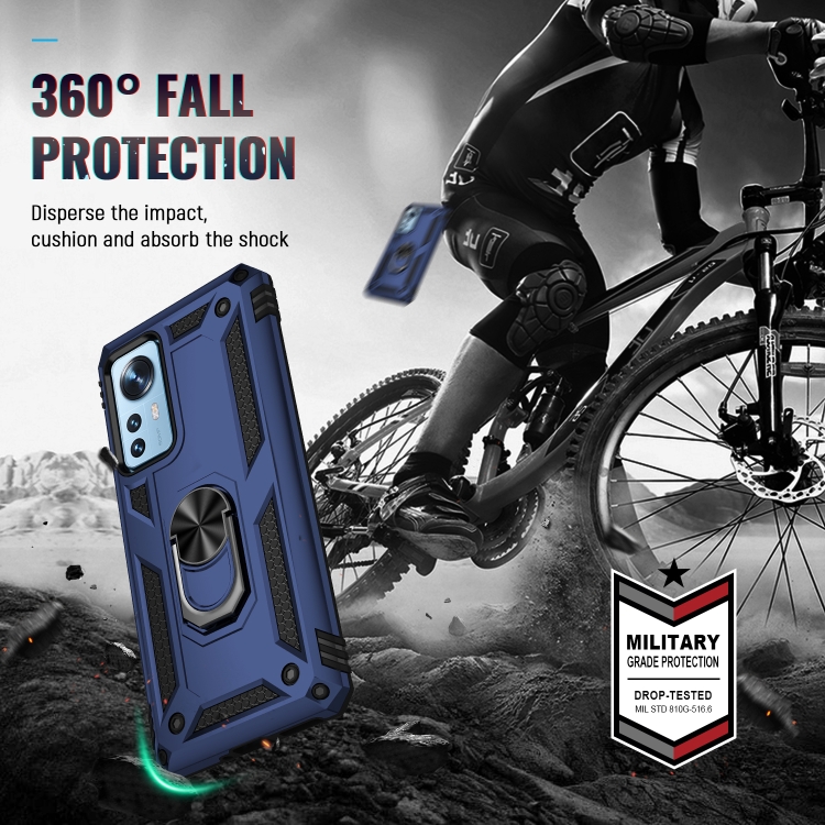  Xiaomi 12 Skal Shockproof Ring Blå