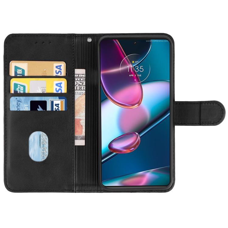  Motorola Edge 30 Pro Fodral Läder Svart