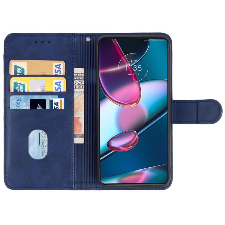  Motorola Edge 30 Pro Fodral Läder Blå