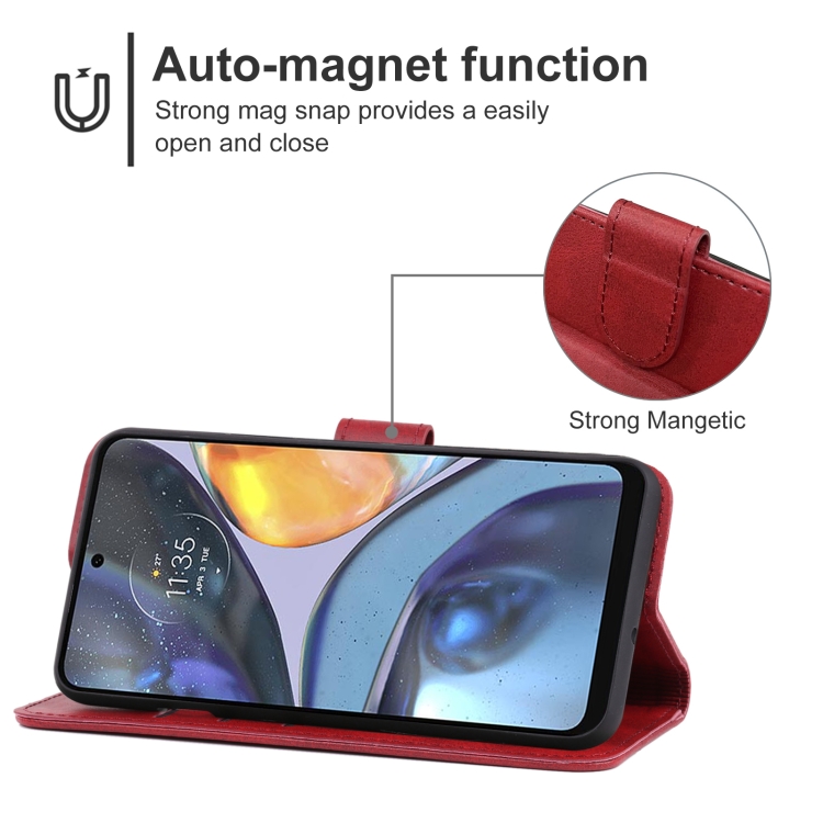  Motorola Moto G22 Fodral Läder Röd