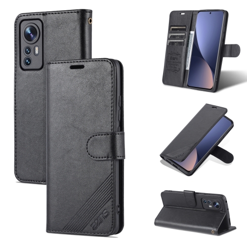 AZNS AZNS Xiaomi 12 Fodral Läder Svart