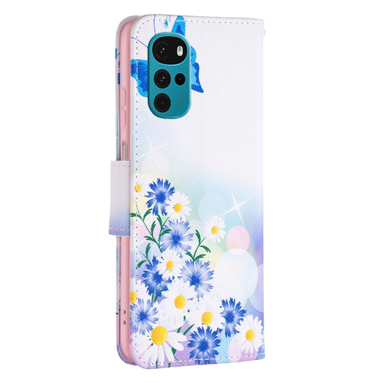  Motorola Moto G22 Fodral Tryck Blå Fjäril