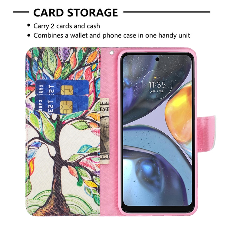 Motorola Moto G22 Fodral Tryck Färgat Träd