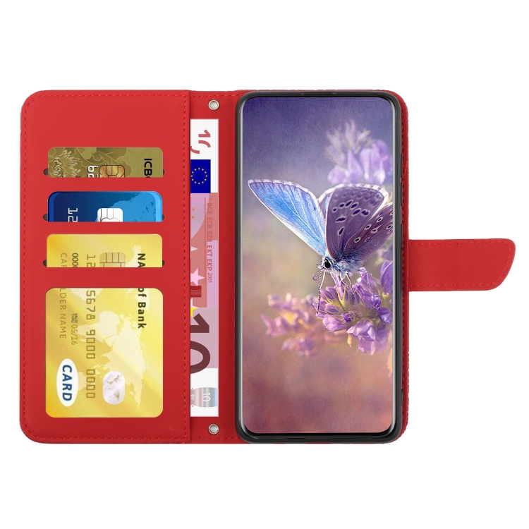  Motorola Moto G22 Fodral Fjäril/Pion präglad Röd