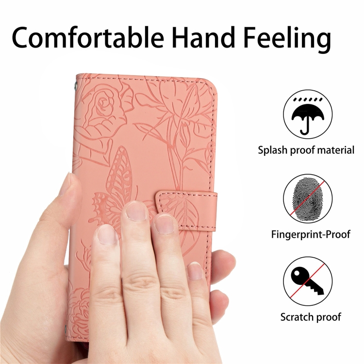  Motorola Moto G22 Fodral Fjäril/Pion präglad Ljus Rosa