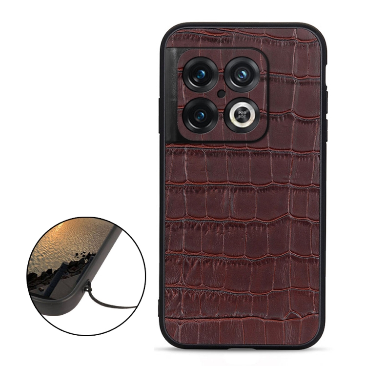  OnePlus 10 Pro 5G Skal Krokodil Textur Brun