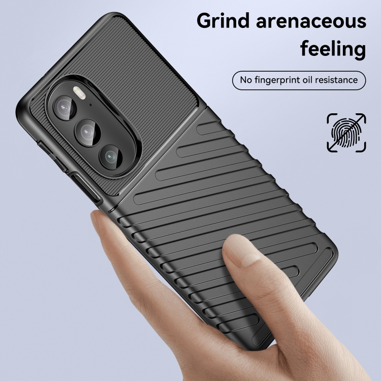  Motorola Edge 30 Pro Skal Twill Textur Svart