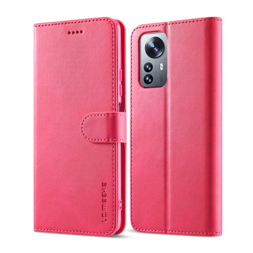 LC.IMEEKE LC.IMEEKE Xiaomi 12 Fodral Läder Röd/Rosa