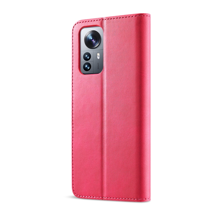LC.IMEEKE LC.IMEEKE Xiaomi 12 Fodral Läder Röd/Rosa