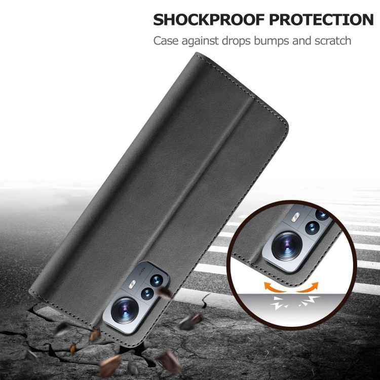LC.IMEEKE LC.IMEEKE Xiaomi 12 Fodral Läder Svart