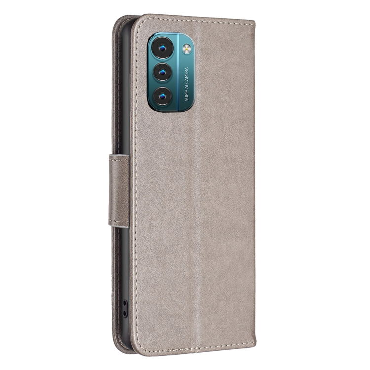  Nokia G11 / G21 Fodral Tryck Butterfly Grå