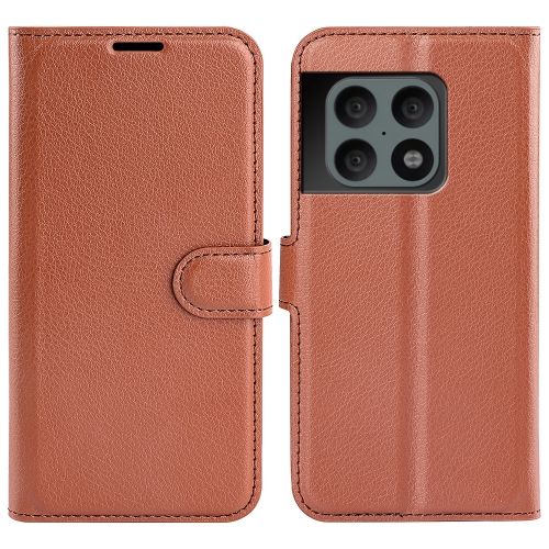  OnePlus 10 Pro 5G Fodral Litchi Textur Brun