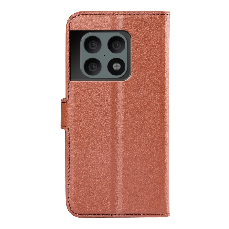  OnePlus 10 Pro 5G Fodral Litchi Textur Brun