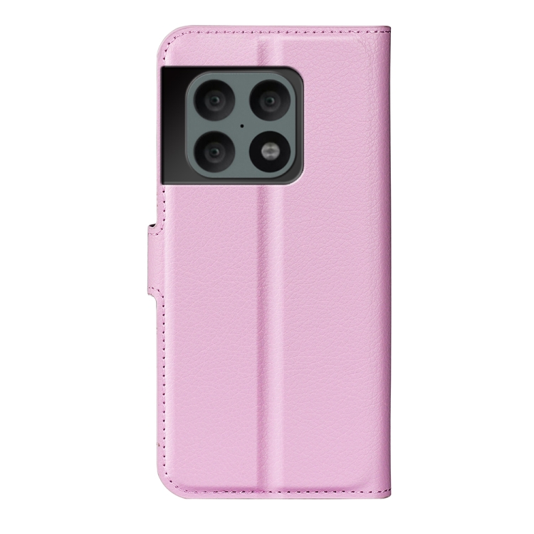  OnePlus 10 Pro 5G Fodral Litchi Textur Ljus Rosa