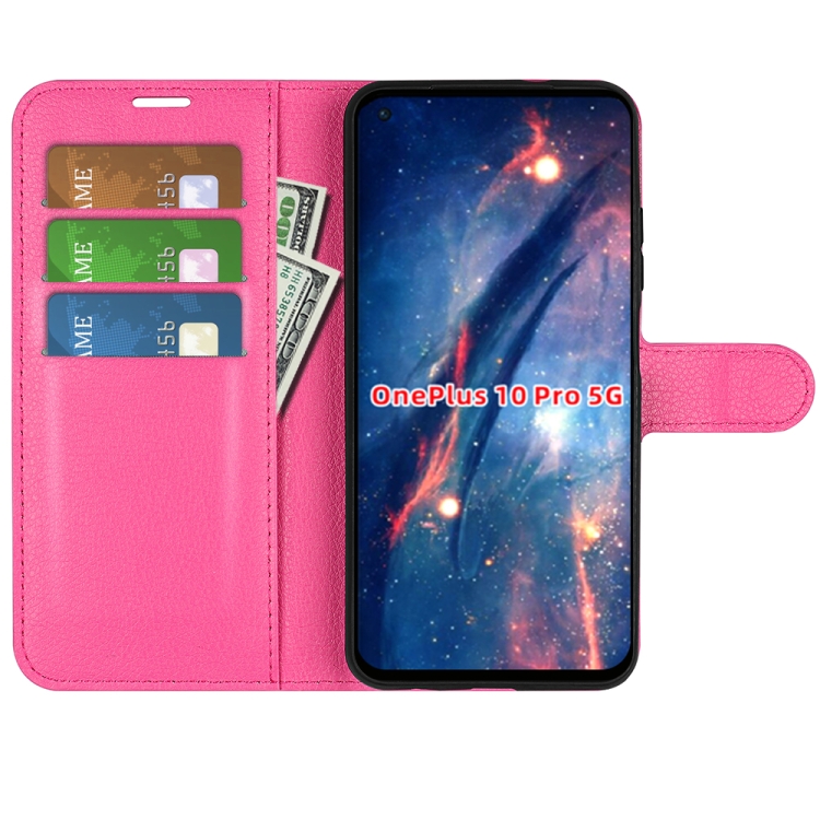 OnePlus 10 Pro 5G Fodral Litchi Textur Rosa