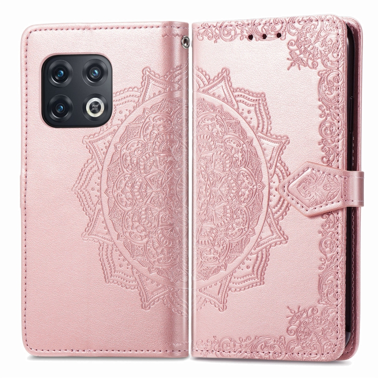  OnePlus 10 Pro 5G Fodral Mandala Läder Roséguld