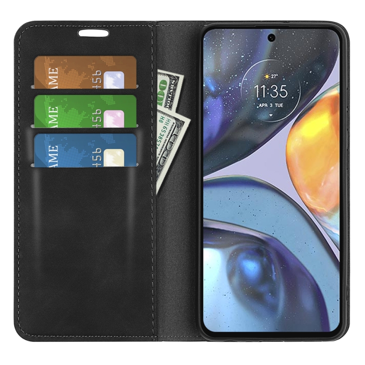  Motorola Moto G22 Fodral Retro Flip Svart