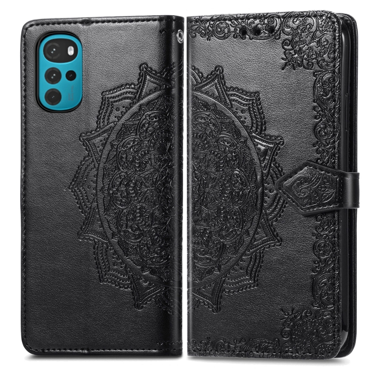  Motorola Moto G22 Fodral Mandala Läder Svart