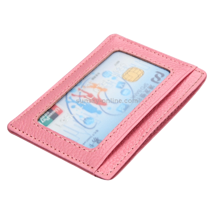  RFID Plånbok Korthållare Litchi Textur Brun