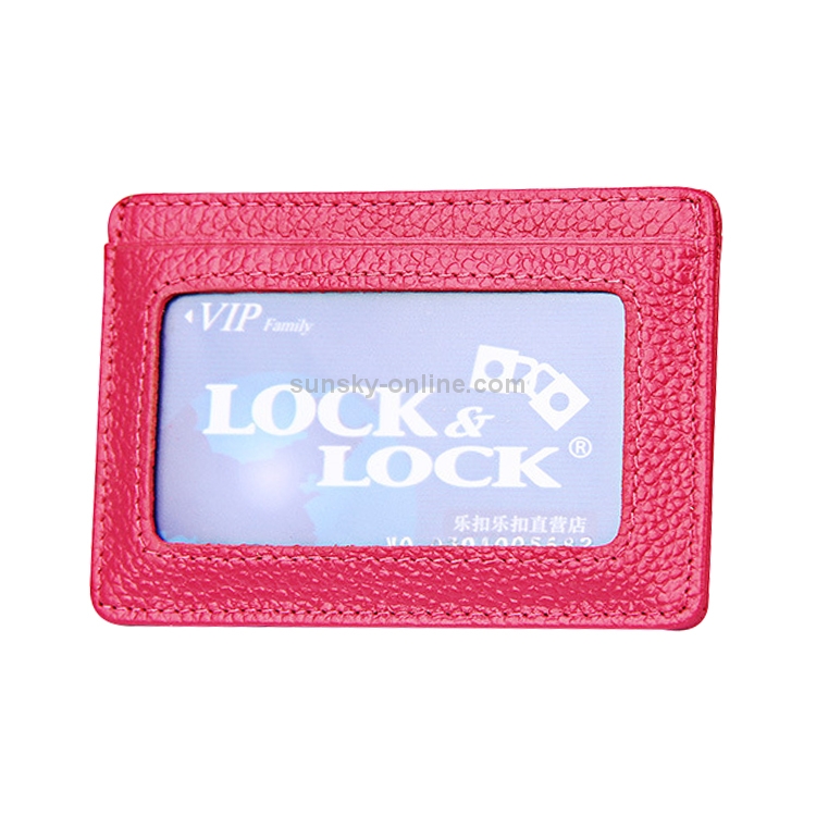  RFID Plånbok Korthållare Litchi Textur Rosa